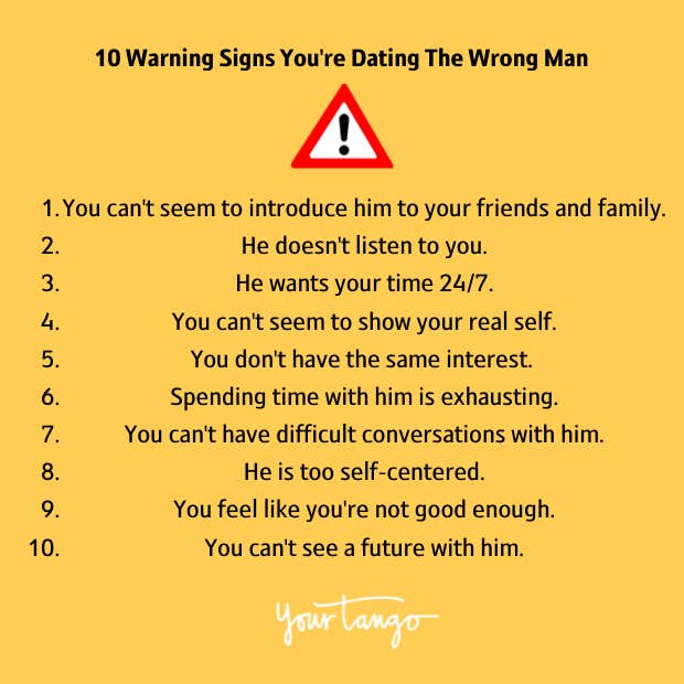 signs he's the wrong guy for you