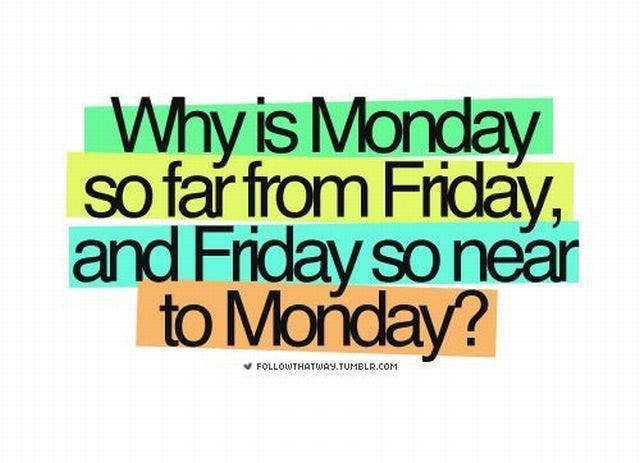 Why is Monday so far from Friday and Friday so near to Monday? Why is Monday so far from Friday and Friday so near to Monday?