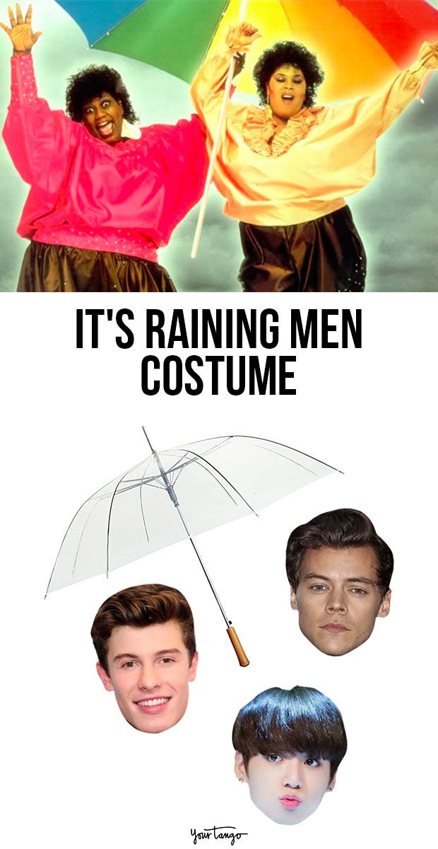 it's raining men last minute halloween costumes