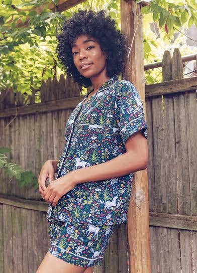 PrintFresh Unicorn's Garden Short Sleep Set