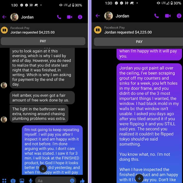 contractor destroys bathroom after customer won't pay