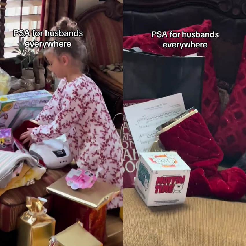 Dad asks why his wife's stocking is empty on Christmas morning