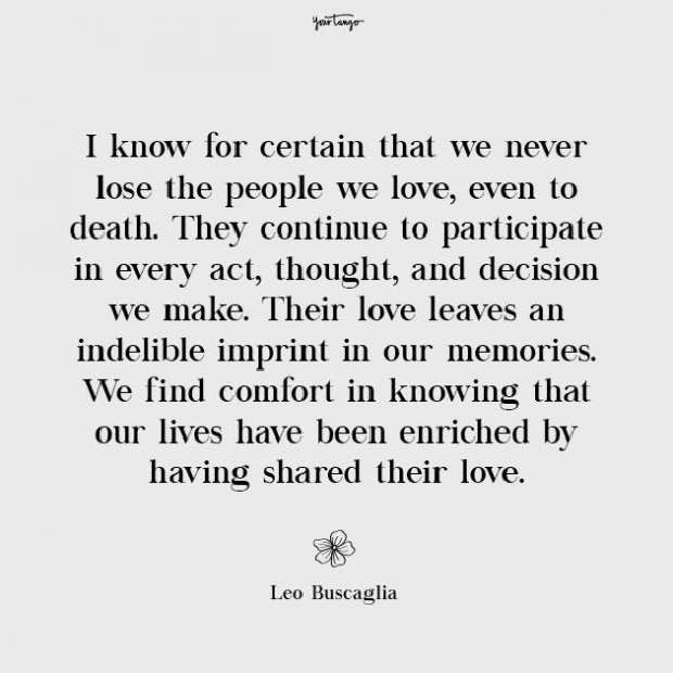 Leo Buscaglia missing mom quote