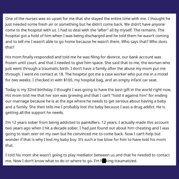 woman's husband abandoned her in the hospital after miscarriage