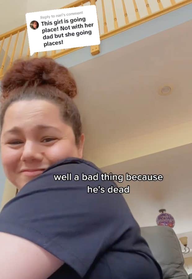 tiktok of daughter joking about dad's death